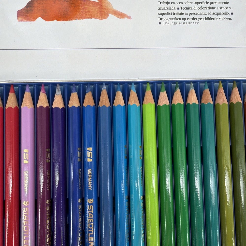 36 Staedtler Karat Aquarell Watercolour Pencils Made in Germany in Tin Case - Picture 5 of 8